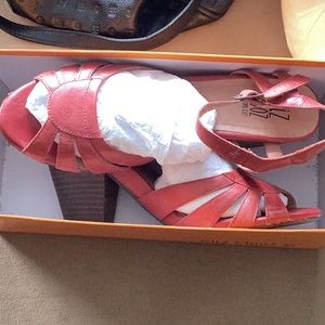Miz Mooz red leather summer shoes size 9